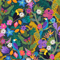 Tropical Rainforest - Maximalist - large papel de parede