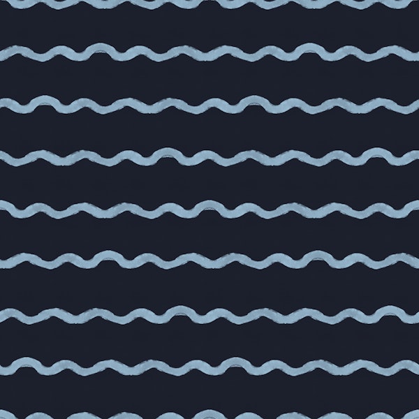 Wavy Waves Lines Dreaming Blue Dark