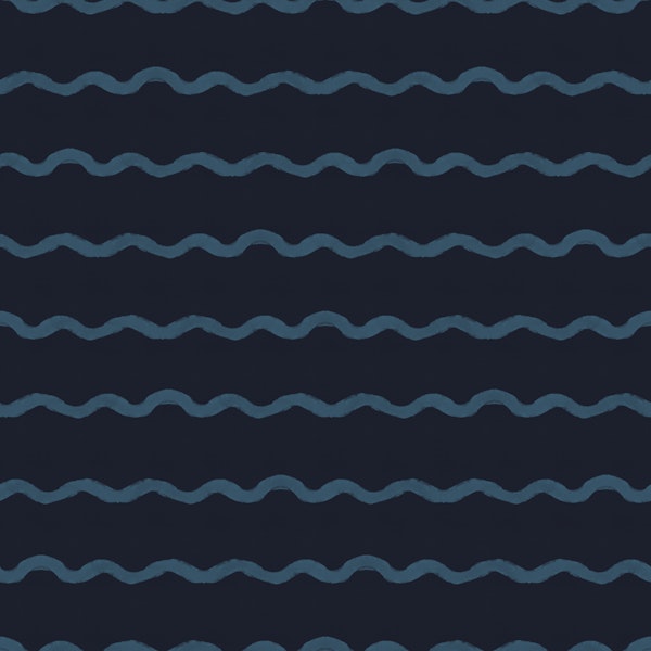 Wavy Waves Lines Indian Teal Dark