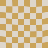 Mustard Cream Wavy Checkerboard wallpaper