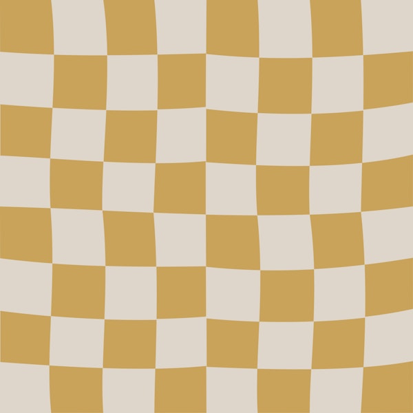 Mustard Cream Wavy Checkerboard