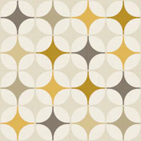 retro mod atomic squares - mustard cream tapete