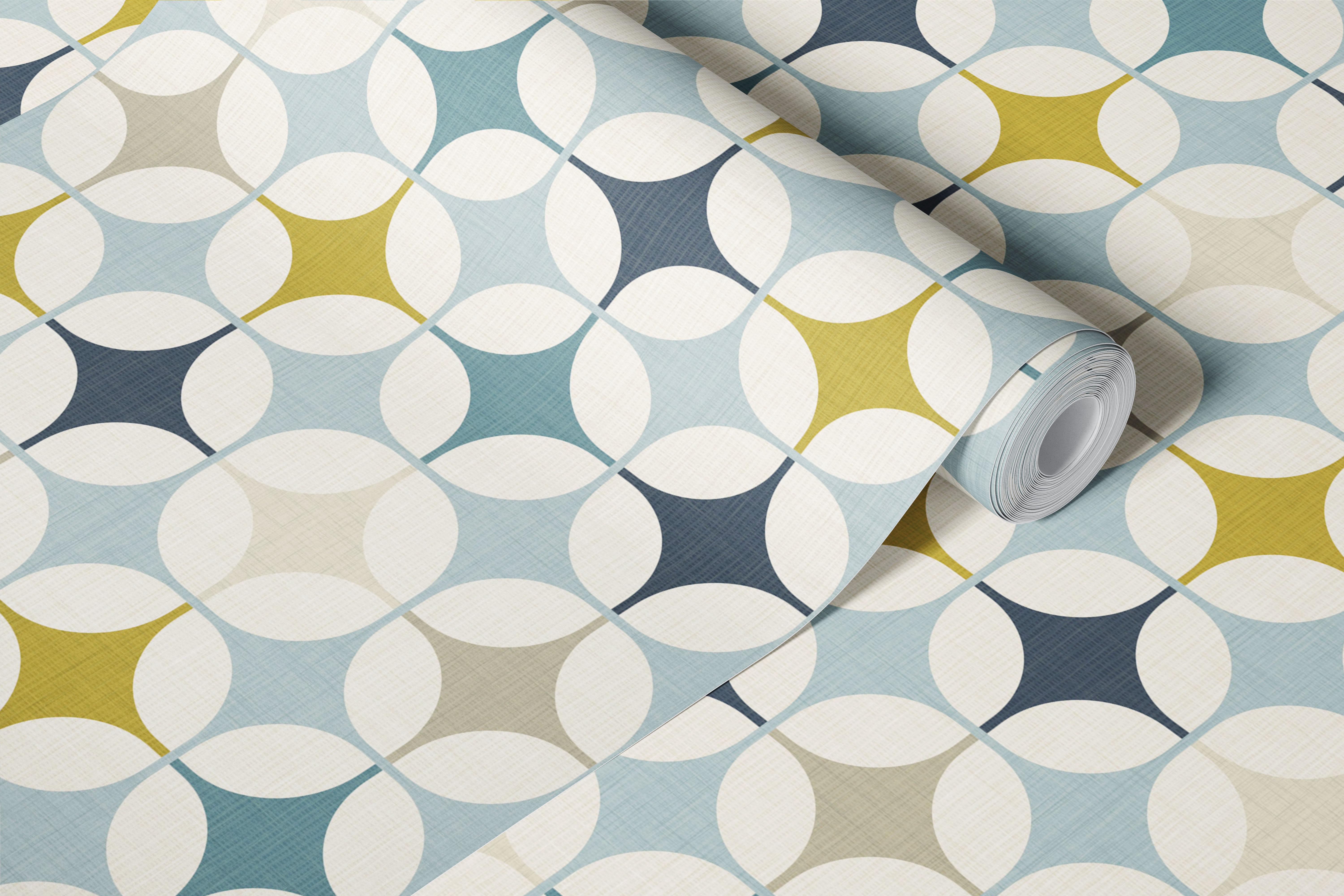 Retro mod atoma kvadrātu tapete istabā