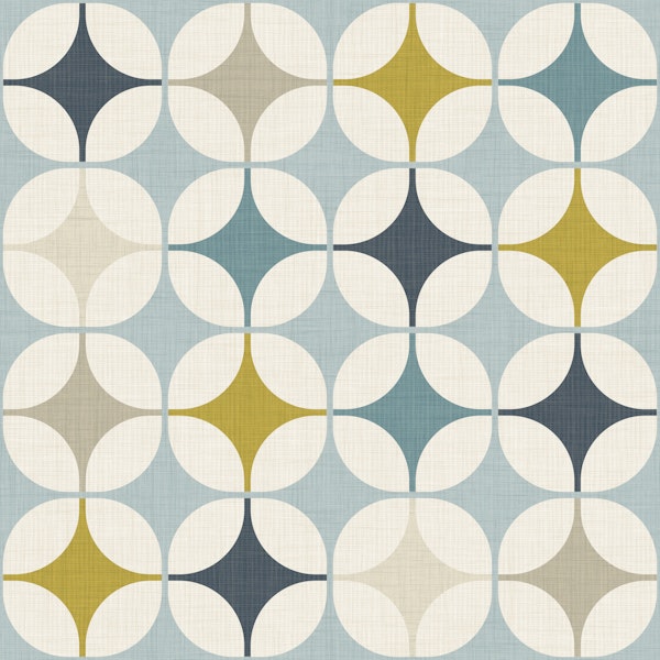 retro mod atomic squares - blue lime green