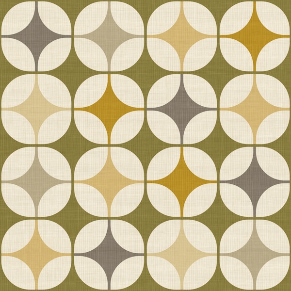 retro mod atomic squares - olive green