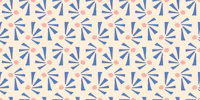 Playful geometric shapes M – white & blue wallpaper