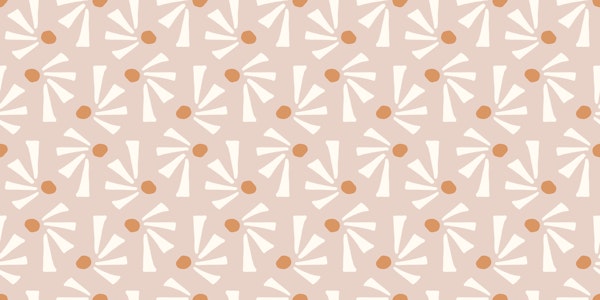 Playful geometric shapes M – pink & orange