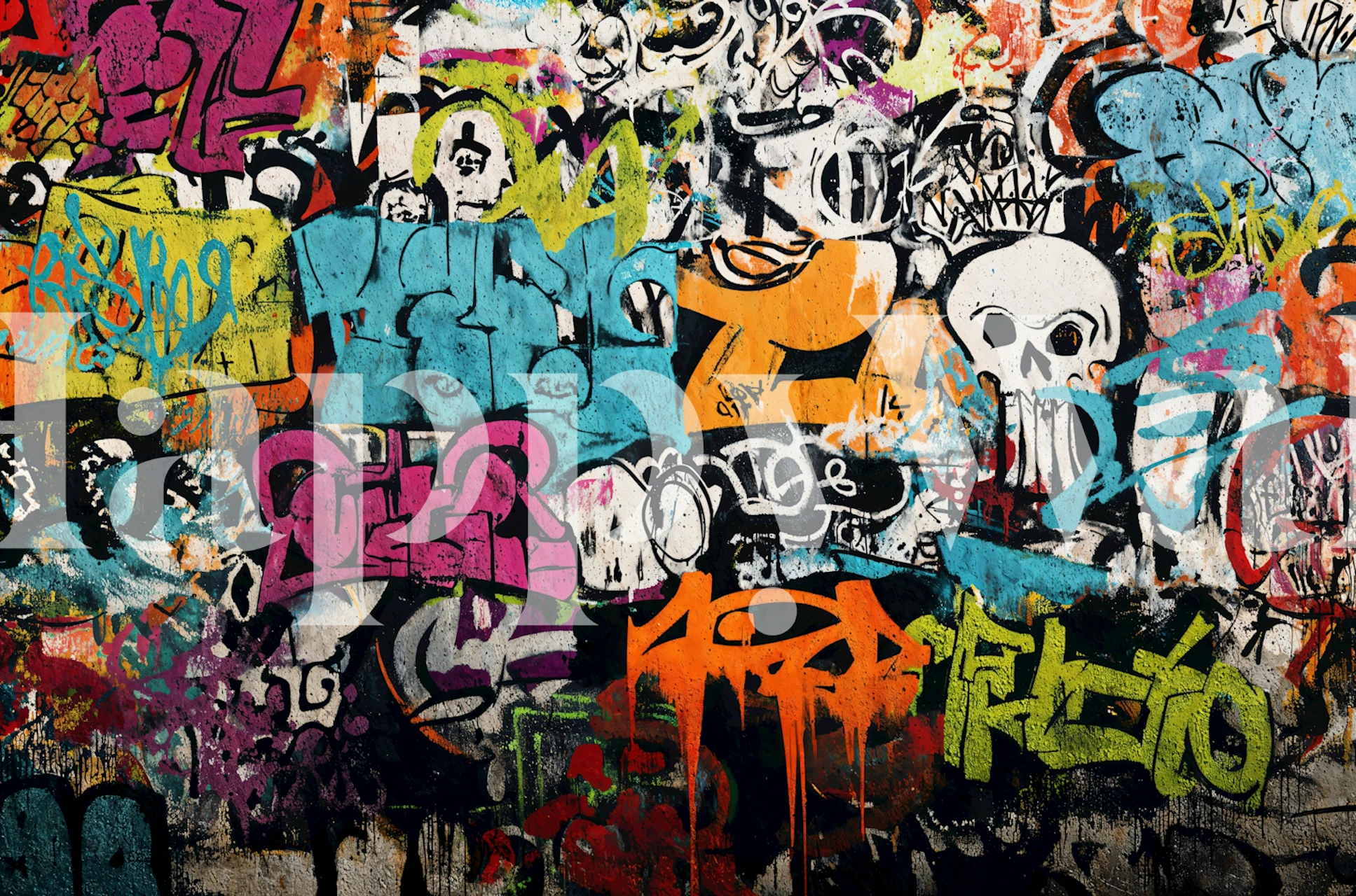 Urban Graffiti Wall Collage Mural wallpaper