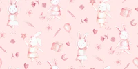 Blush Bunny Nursery Small Sketch tapet