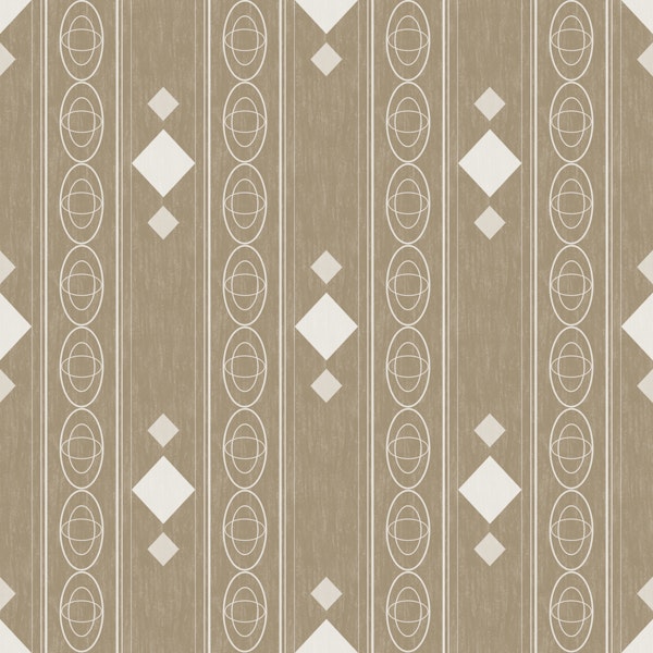 Beige midcentury oval stripes