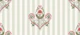Rosebud Mucha Medallion on Soft Stripes