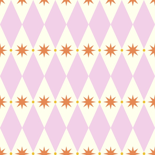 Pastel Argyle and Stars Pattern