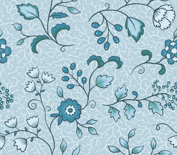 Powder Blue Botanical Scrolls