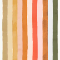 Beach Stripes Ombre Orange Green wallpaper