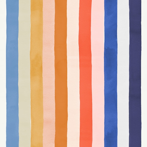 Beach Stripes Ombre Orange Blue