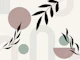 Midcentury Modern Leaves and Arches Mauve