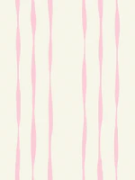 Soft Pink Wavy Stripes on Cream tapet