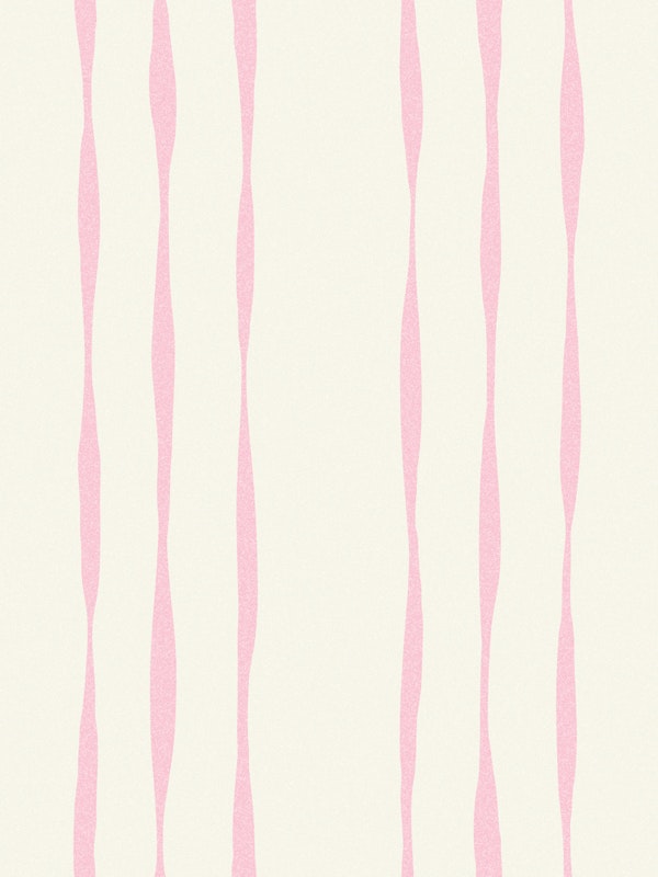 Soft Pink Wavy Stripes on Cream