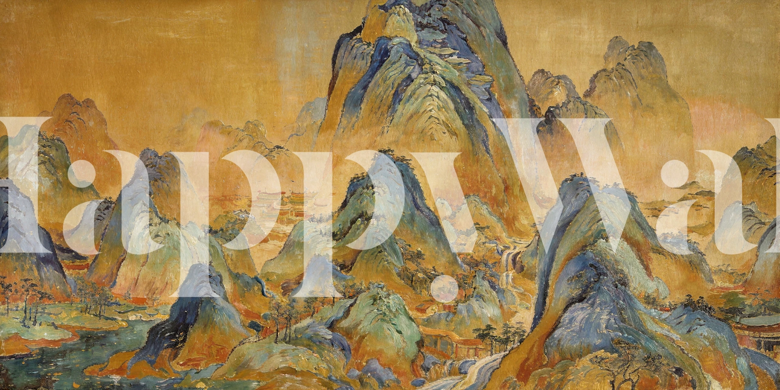 Golden Mist Mountain Landscape wallpaper