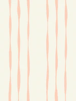 Pastel Peach Wavy Stripes on cream tapet