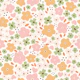 Cute Ditsy Flower Field Tangerine Rose