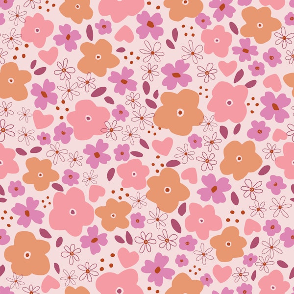 Cute Ditsy Flower Field Lilac