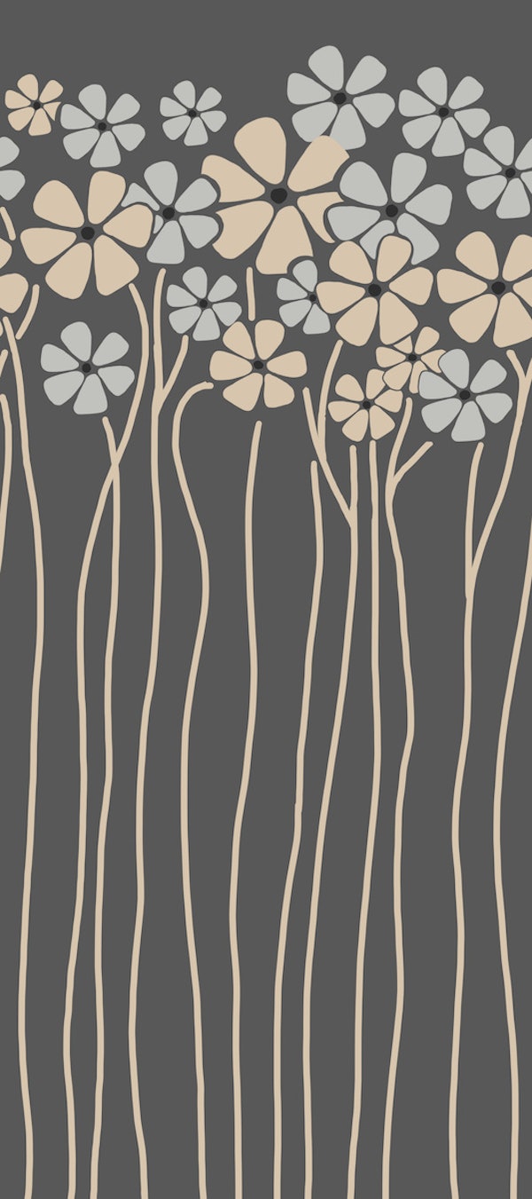 Minimal Daisy Garden Charcoal