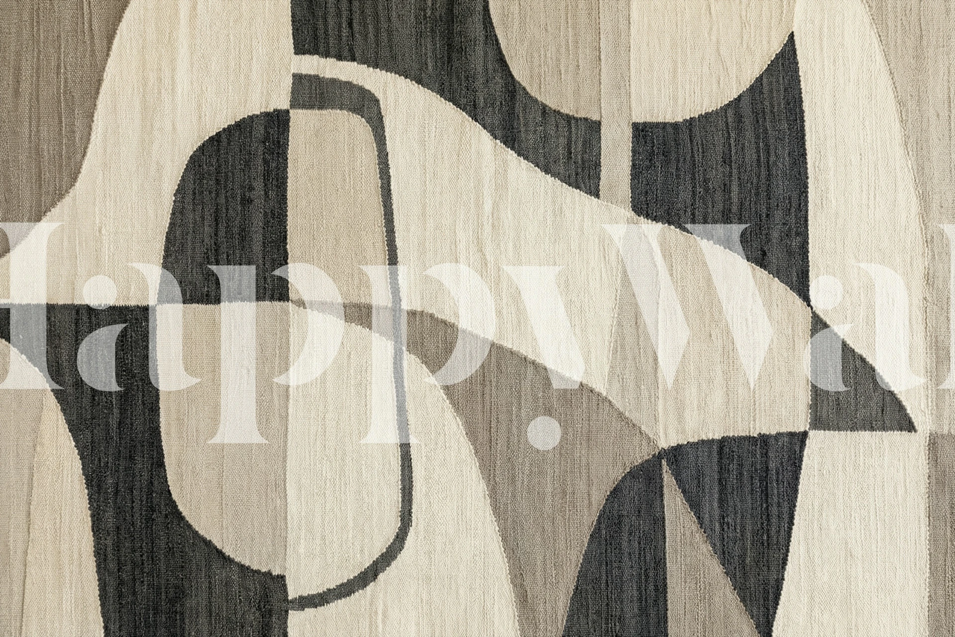 Papier peint vagues abstraites géométriques neutres dans une pièce