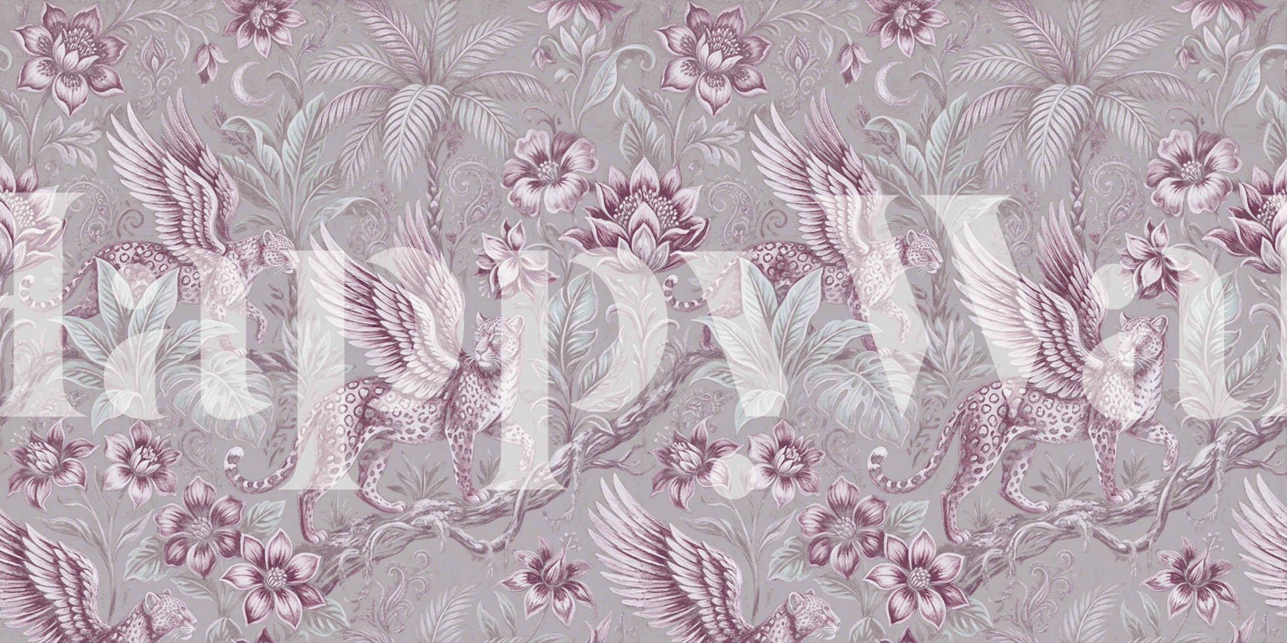 Pink leopard wallpaper in a stylish room