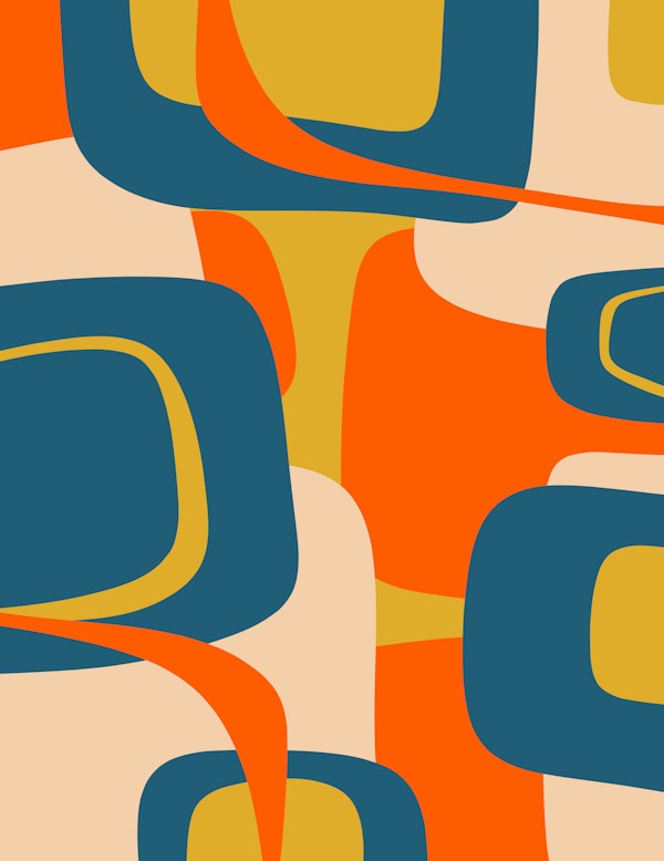 Mid Century Modern Retro Abstract