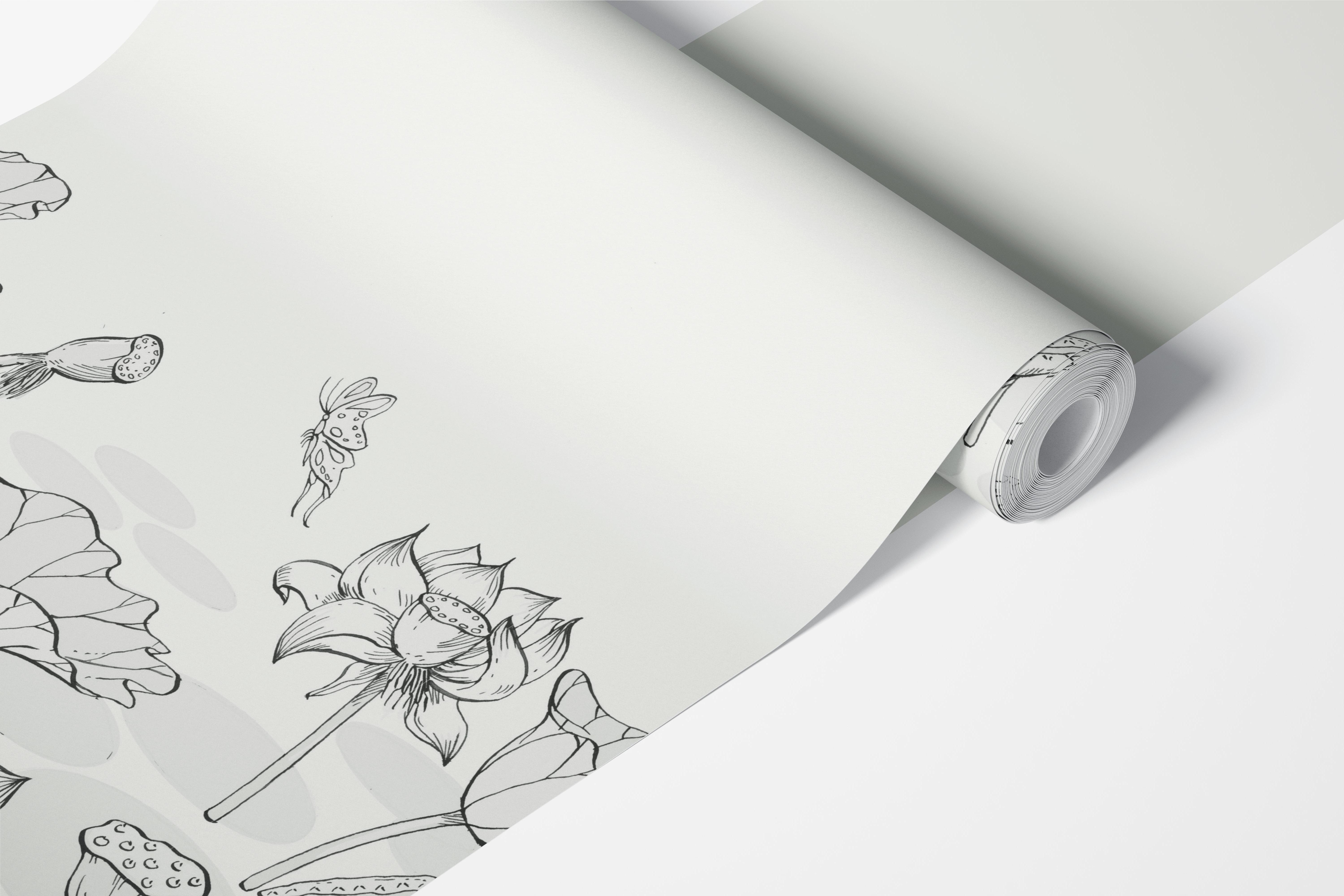 Lotus pond wallpaper design in a room