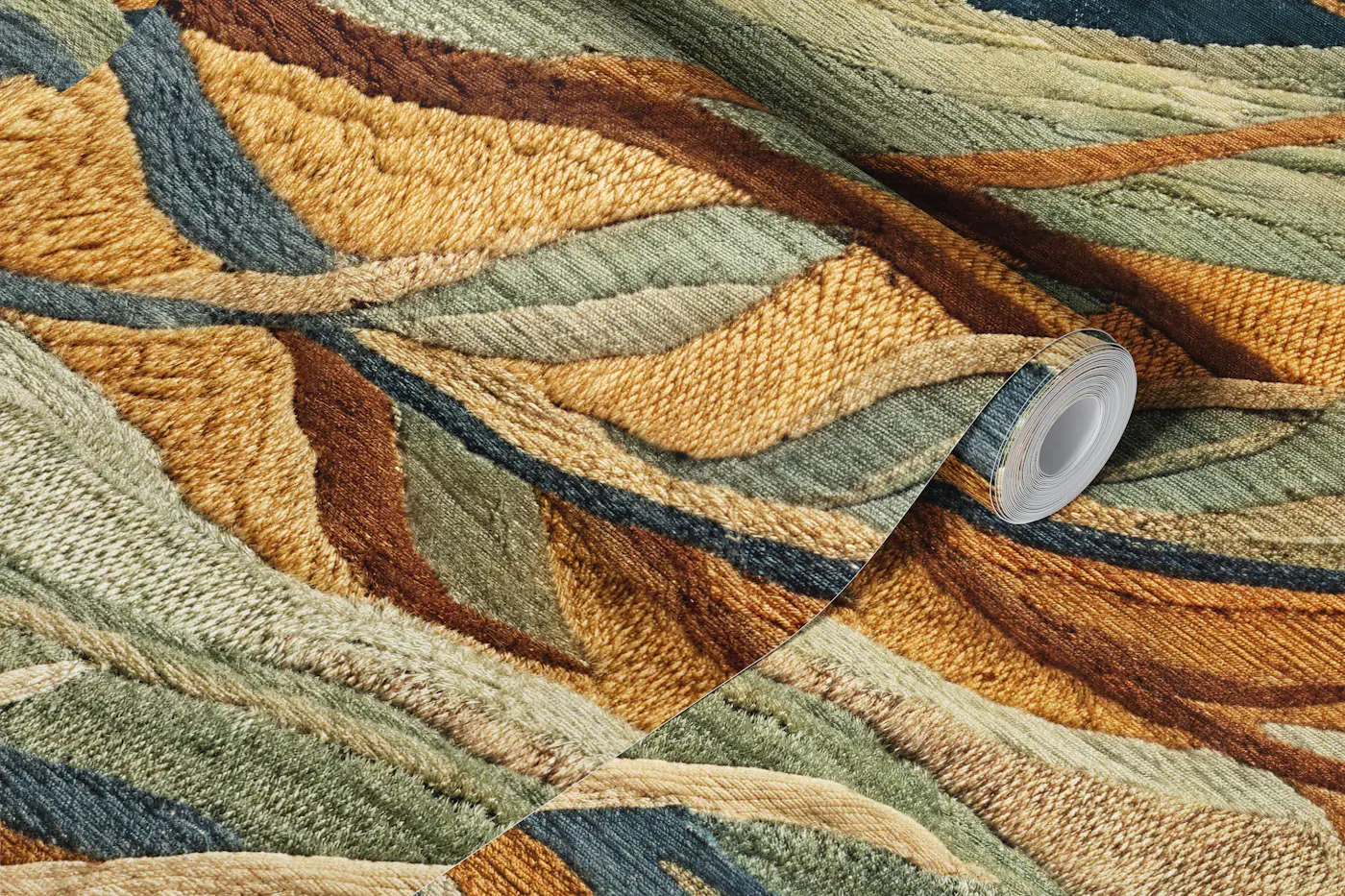 Abstract Woven Leaf Waves wallpaper roll