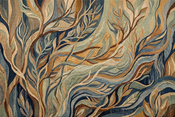 Abstract Woven Leaf Waves