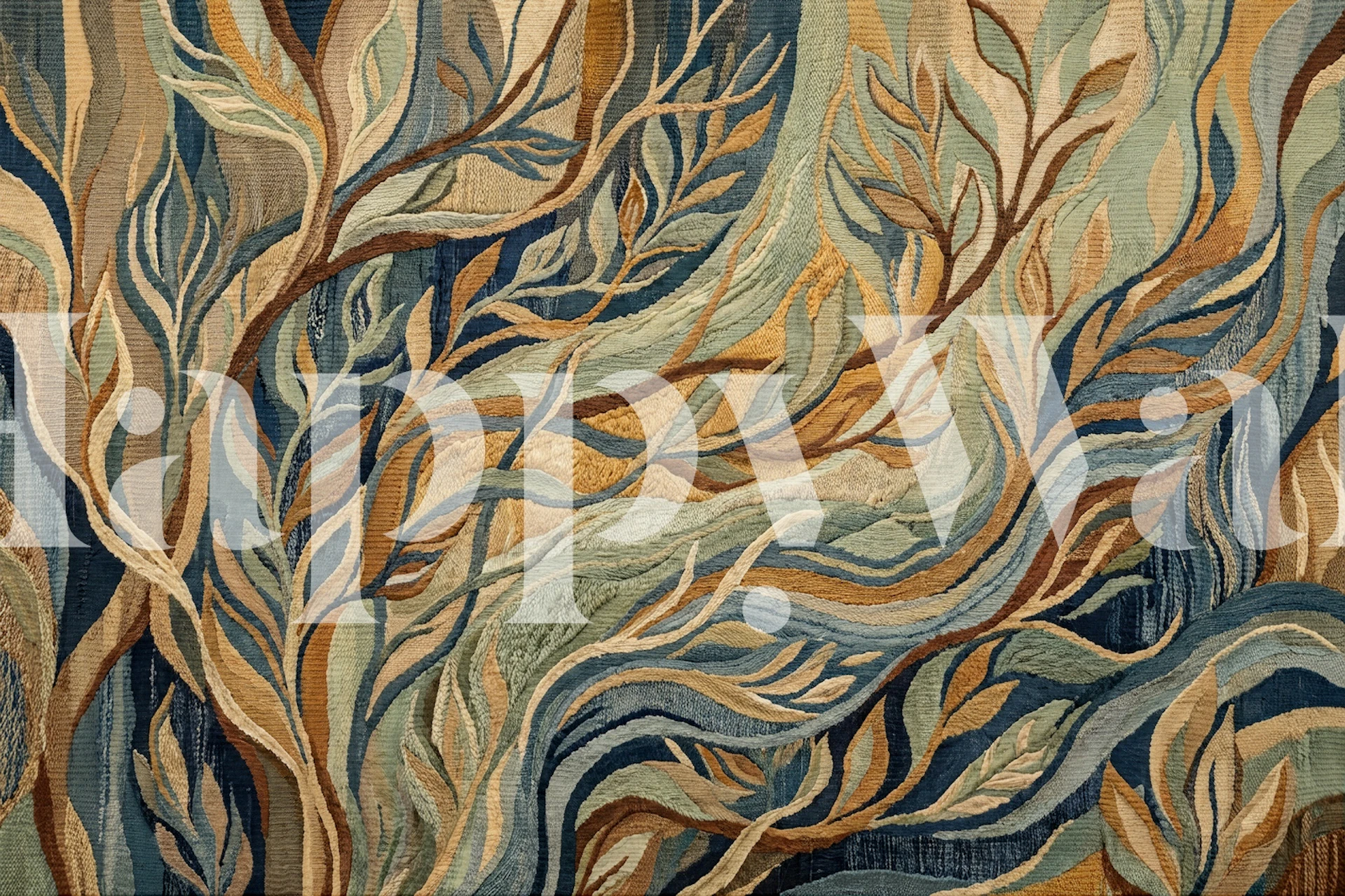 Abstract Woven Leaf Waves papiers peint