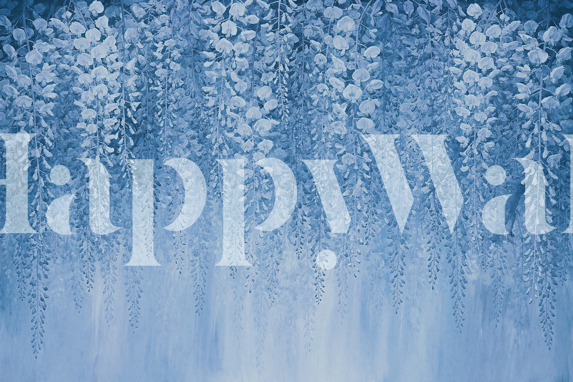 Blue Petals Canopy behang in een kamer