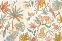 Pastel Jungle Animals Harmony wallpaper