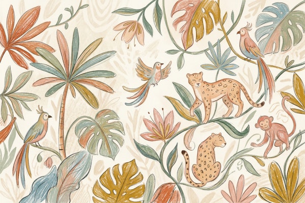 Pastel Jungle Animals Harmony