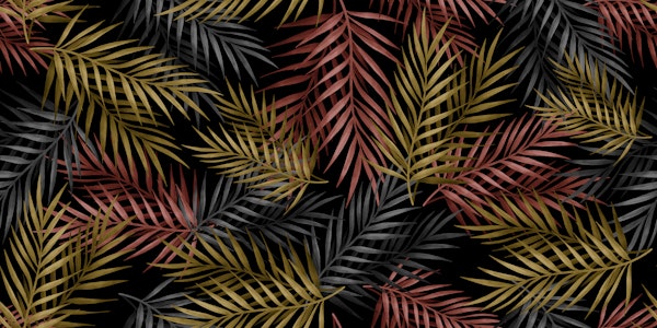 Tropical Palm Leaves on Black