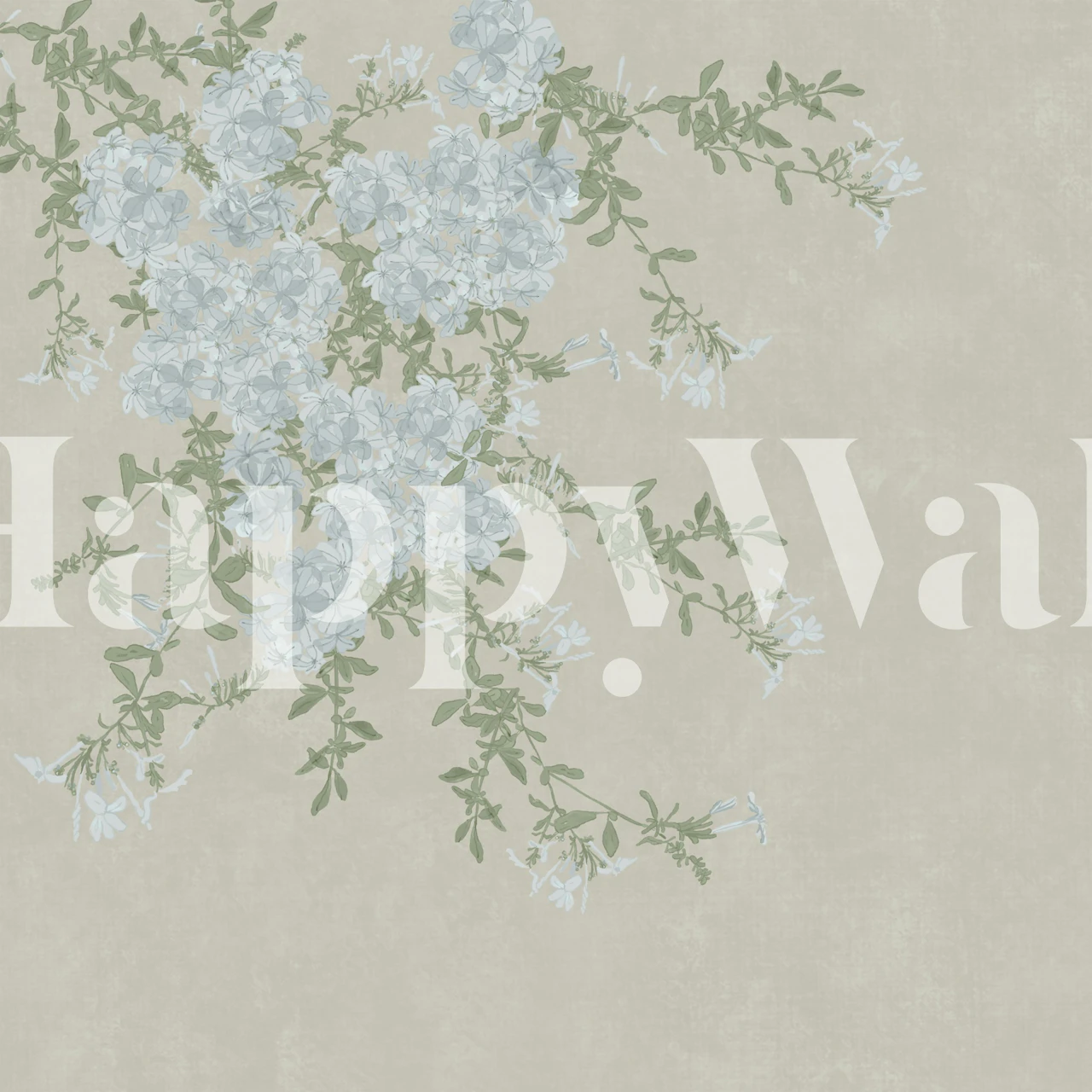 Plumbago Floral Branches - Greige tapety