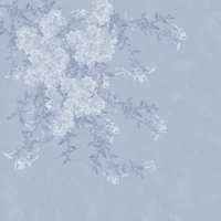 Plumbago Floral Branches - Misty Blue tapete