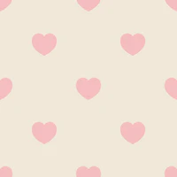 Modern Nursery Hearts - Pink on Soft Beige wallpaper