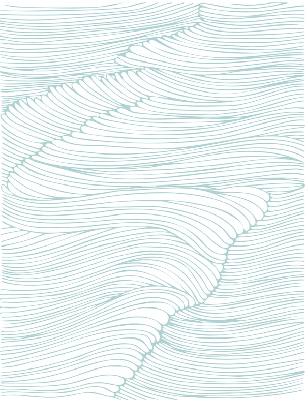 Calming Waves Minimalist Design in Teal