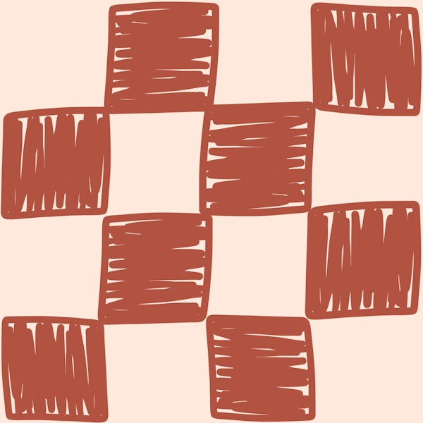 Organic Checkerboard Terracotta Peach