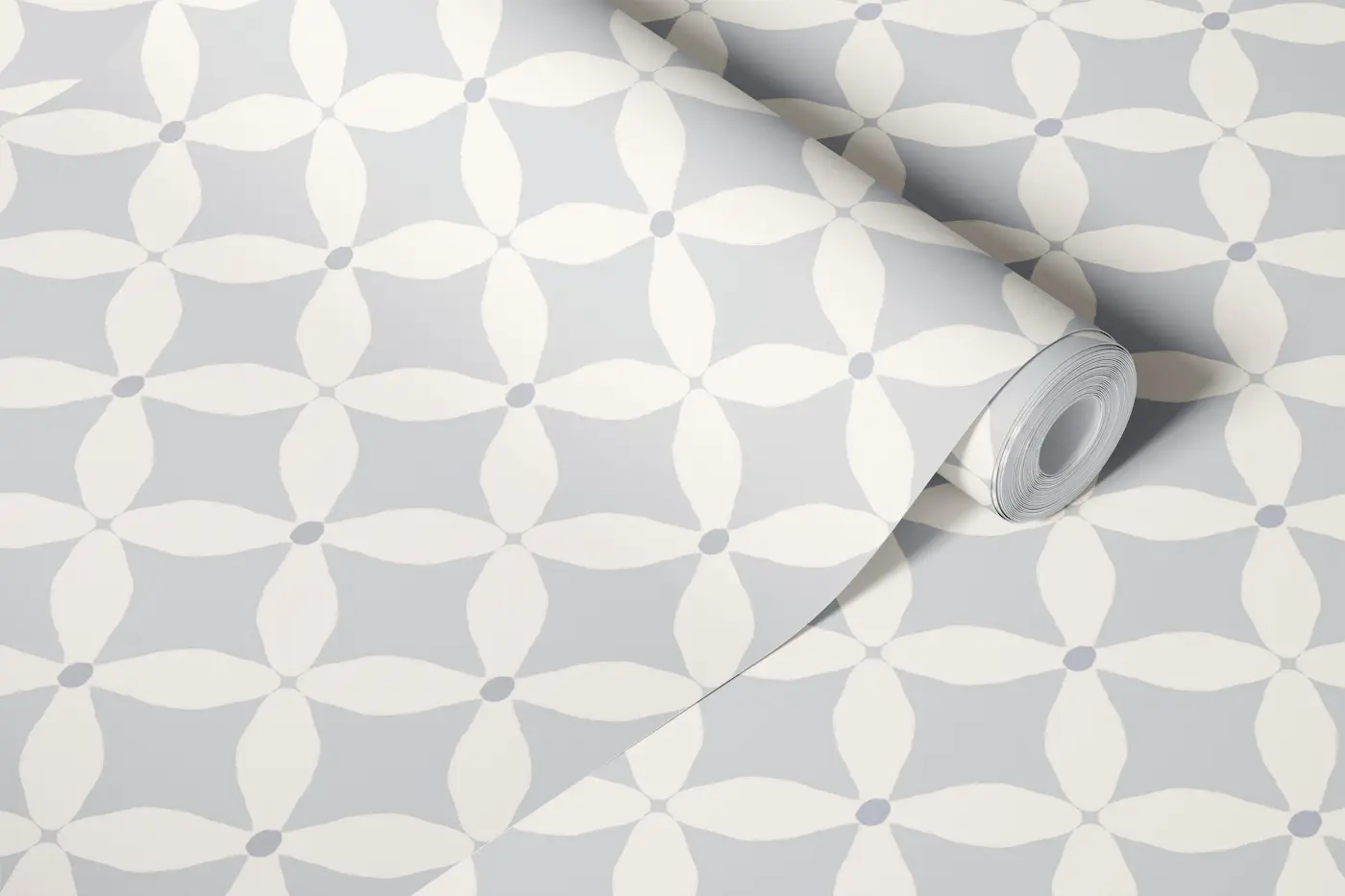 Scandi Petal Geometric Gray wallpaper roll