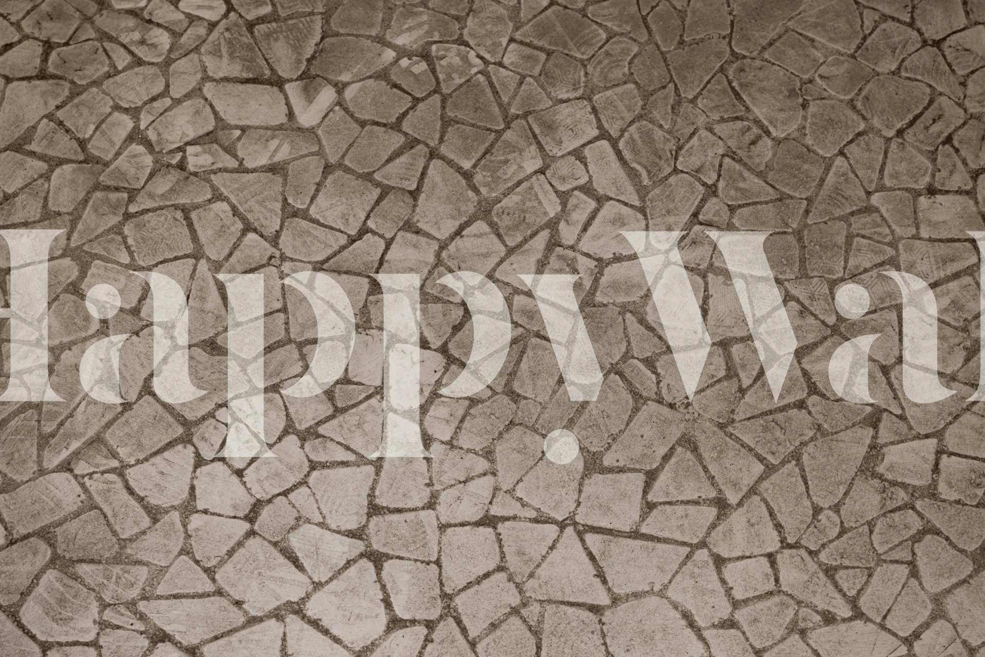 Sepia Ischia sten mosaik struktur tapet