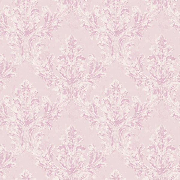 Romantic Blush Pink Ornate Damask