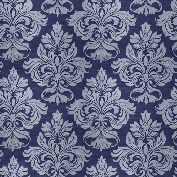 Elegant Baroque Damask Blue