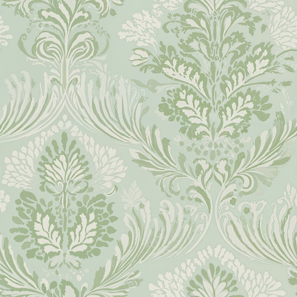 Vintage Sage Ornamental Scrolls