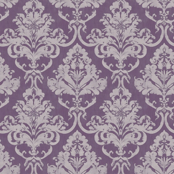 Purple Lavander Damask Elegance