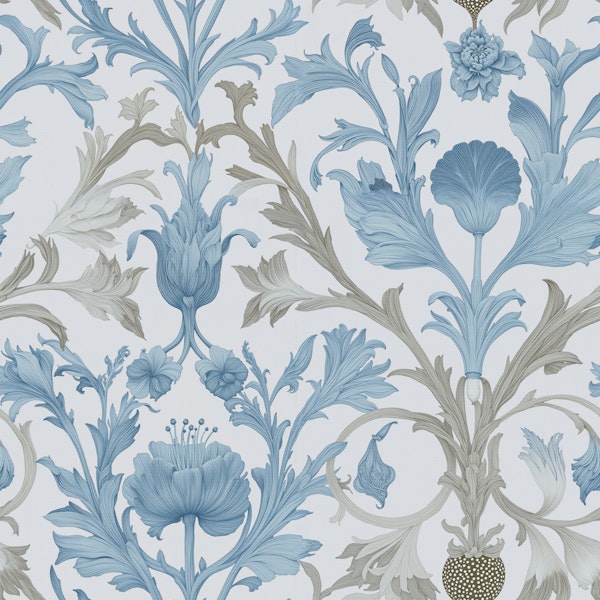 Soft Blue Acanthus Flower Garden